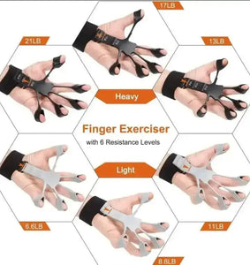 1pcs 21 LBS Finger Strengthener Finger Gripper 6 Resistant Level Finger Exerciser Coldzzz