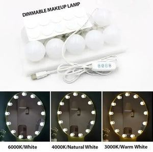 LED Vanity Mirror Lights | 3 Light Mode Led Bulbs for makeup Mirror Stand | 10 Bulbs Coldzzz