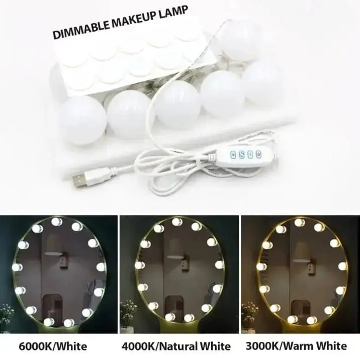 LED Vanity Mirror Lights | 3 Light Mode Led Bulbs for makeup Mirror Stand | 10 Bulbs Coldzzz