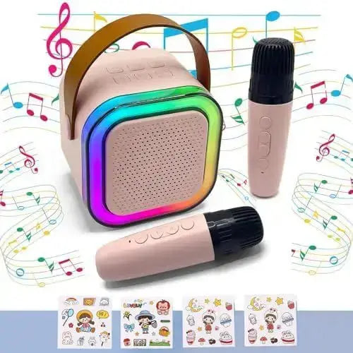 Rechargeable Bluetooth Wireless Karaoke Speaker with 2 Rechargeable Mics Coldzzz