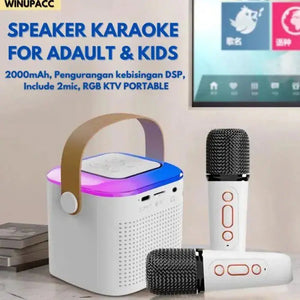 Rechargeable Bluetooth Wireless Karaoke Speaker with 2 Rechargeable Mics Coldzzz