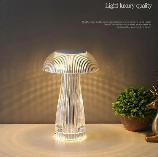 Crystal Mushroom Lamp USB Rechargeable for Bedroom Decoration - Colour Changing